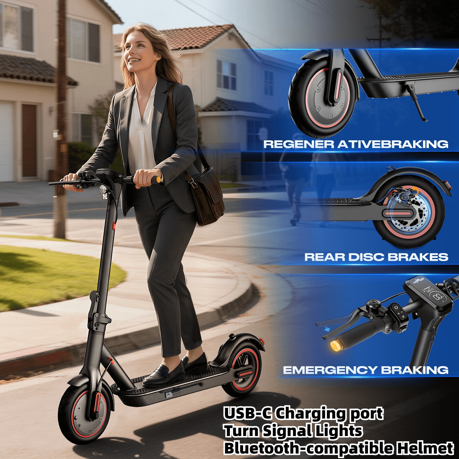 2026 Adult Electric Scooter Foldable Long Range High Speed 25KM/H Urban Commuter
