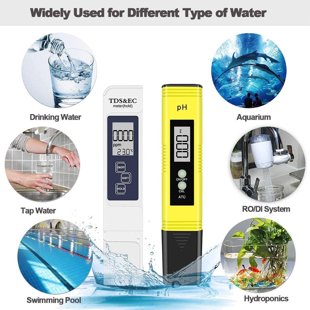 PH Meter, TDS Meter Combo, Pool Water Test Kit, PH Tester Digital, PPM Meter,...