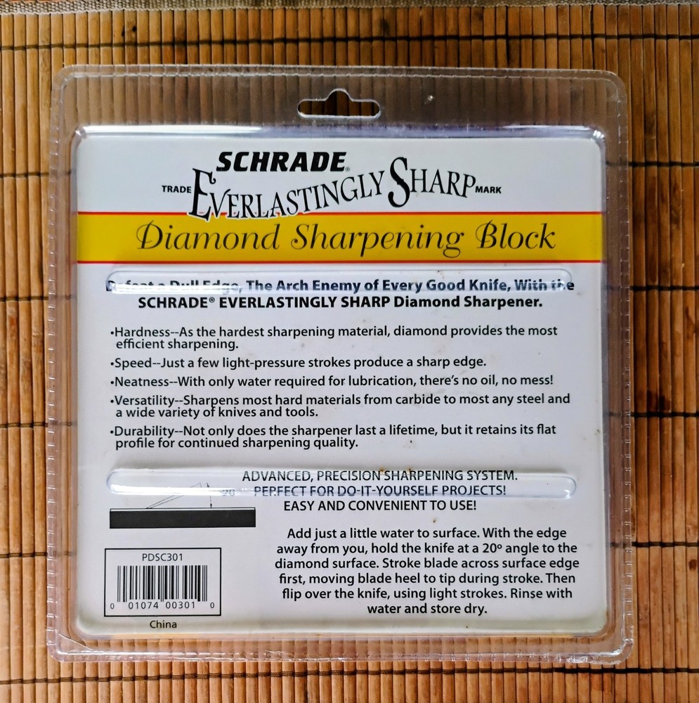 NEW Schrade Everlasting Sharp Diamond Sharpening Block Knife Sharpener