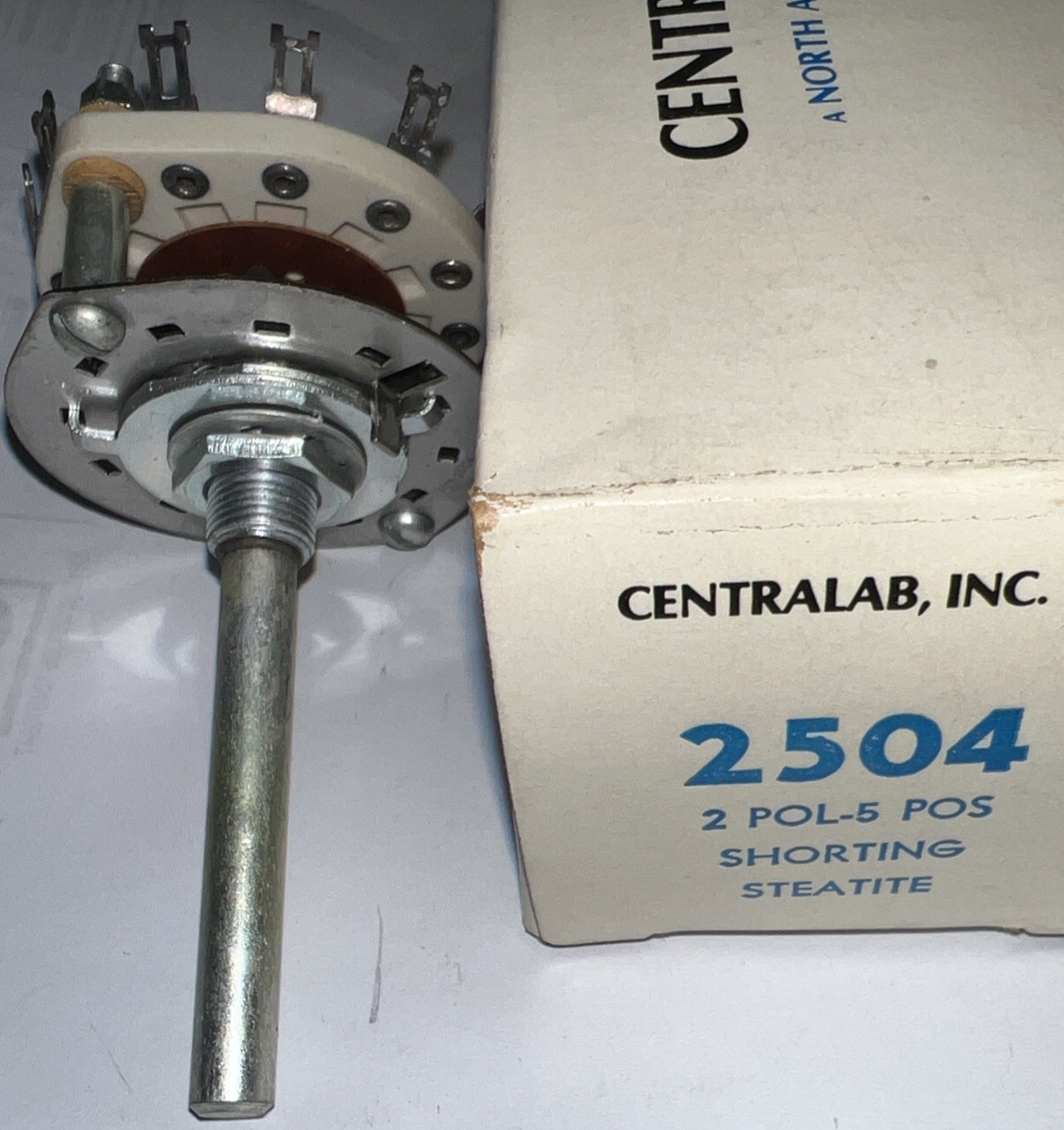 Centralab 2504 2-pole, 5-position Shorting Steatite Rotary Switch New in Box