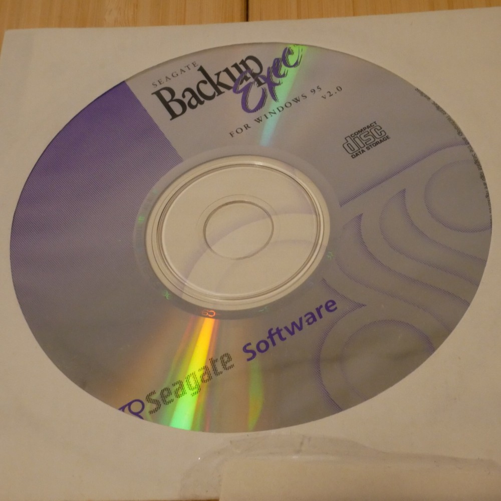 Vintage Seagate Backup Exec For Windows 95 User Manual and CD-ROM