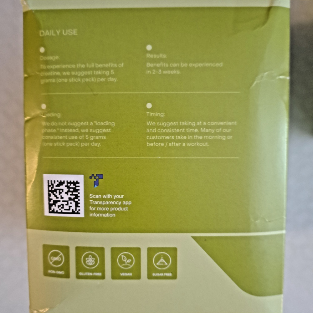 Create Creatine Monohydrate 5g Lemon Lime Single Serve 60-Packets EXP2027