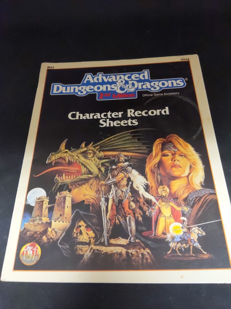 AD&D 2nd Edition REF2 Player Character Record Sheets TSR
