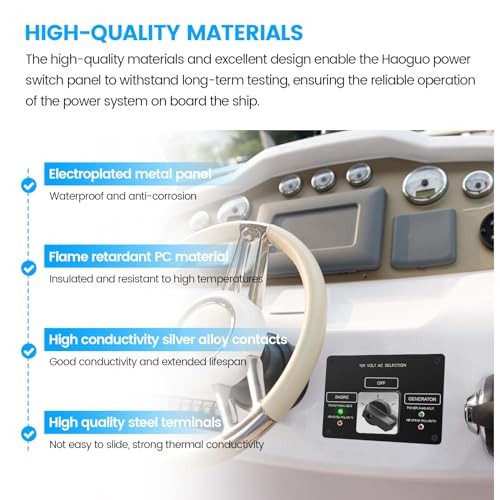 AC Rotary Switch Panel 2 Position, 120V 30A Selector Switch with Reverse