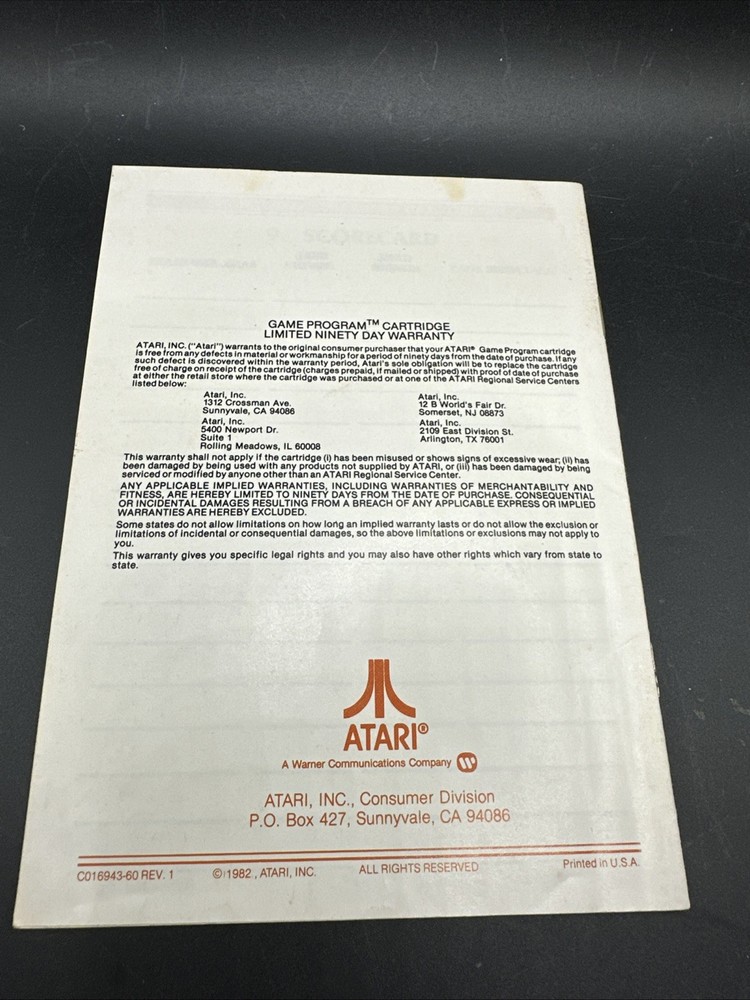 VINTAGE 1982 STAR RAIDERS ATARI GAME PROGRAM INSTRUCTIONS