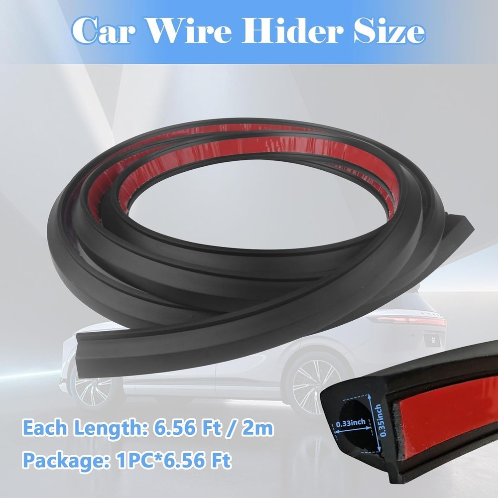 1 PC Car Cable Wire Hider 6.56 Ft Windshield Concealed Black