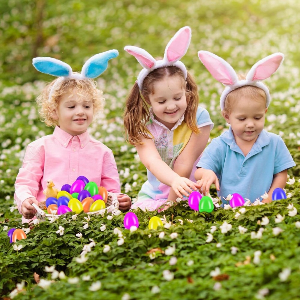 Easter Eggs Plastics with Cat Squish Toys Inside