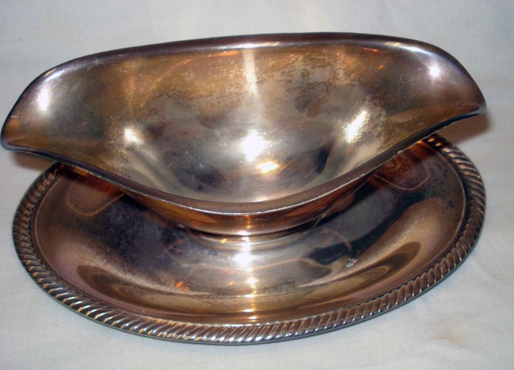 Castleton International Silver Company Silverplate Rope Gravy Boat w/Underplate
