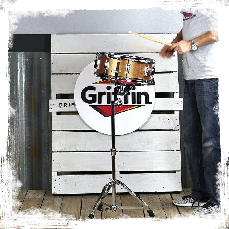 GRIFFIN Concert Stand Drum Stands 2-PACK | Adjustable Percussion Hardware Holder