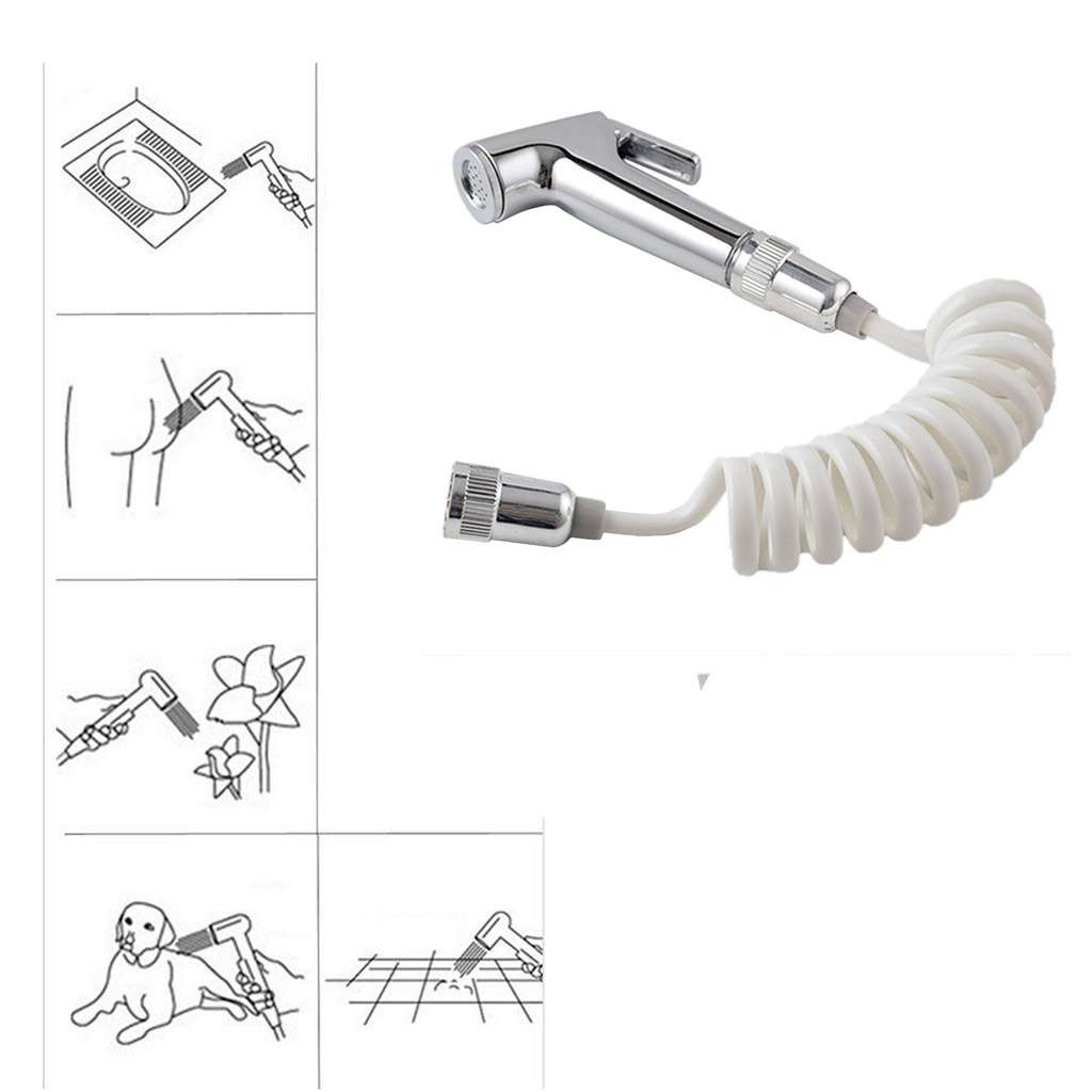 Toilet Shattaf Adapter Hose Bidet Spray Stainless Steel Handheld Shower Head