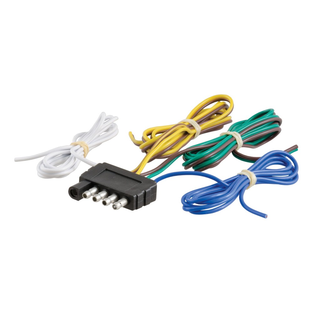 Curt 5-Way Flat Connector Plug with 48" Wires (Trailer Side, Packaged)