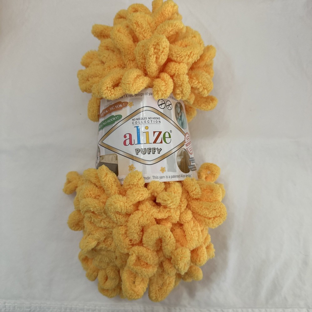 Alize Puffy loop yarn Jumbo weight Yellow