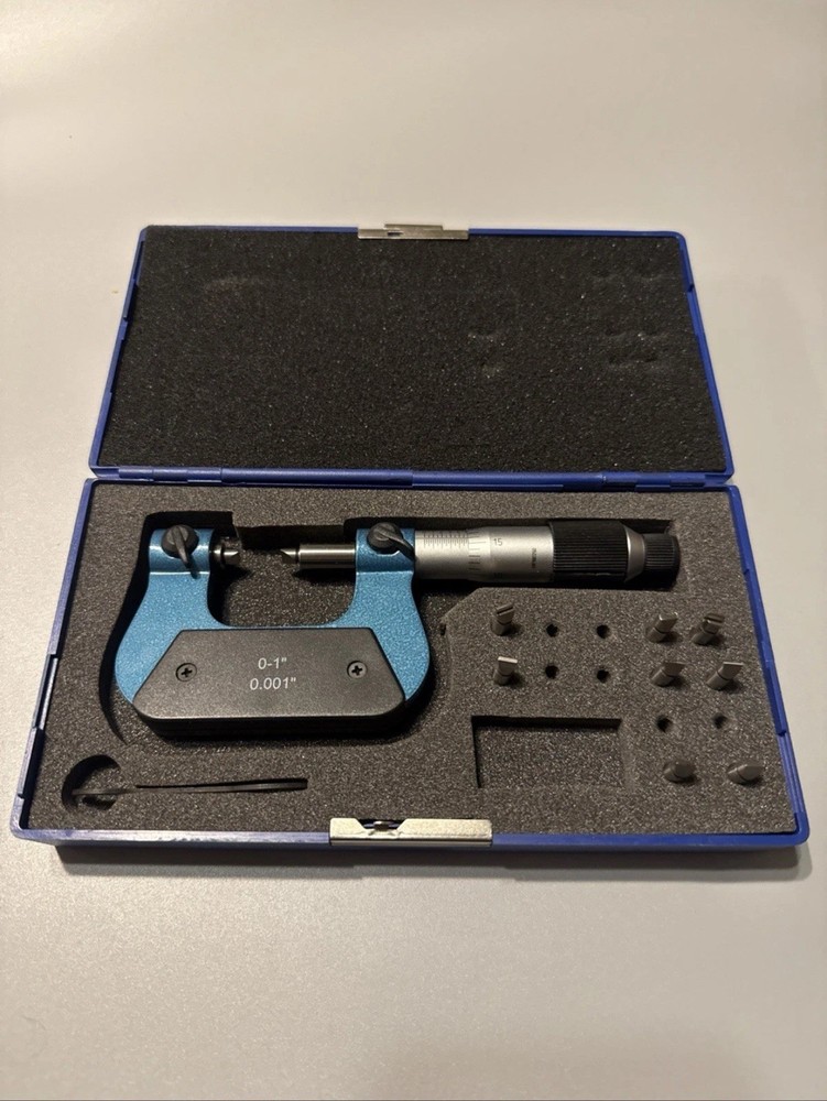 Screw Thread Micrometer 0-1" 0.001" Anvil Sets Included