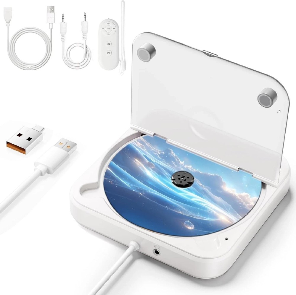 Portable CD Player for Car with USB & AUX – Universal External CD Drive