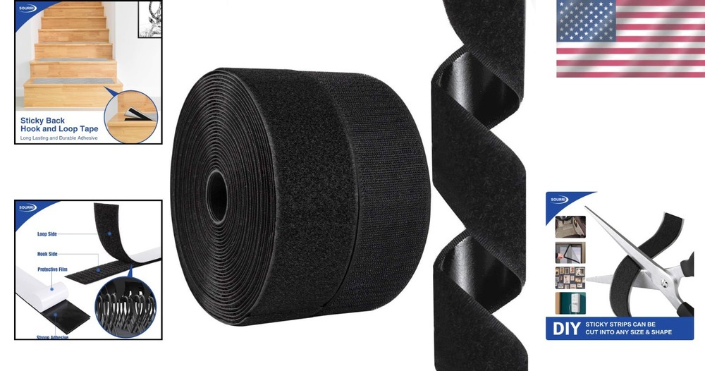 Versatile 2 Inch Adhesive Fastener Tape - 26ft