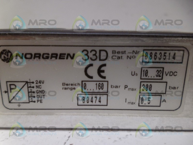 NORGREN 0863514 PRESSURE SWITCH NSMP