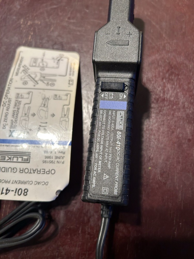 FLUKE Clamp On AC/DC Current Probe Model 801-410