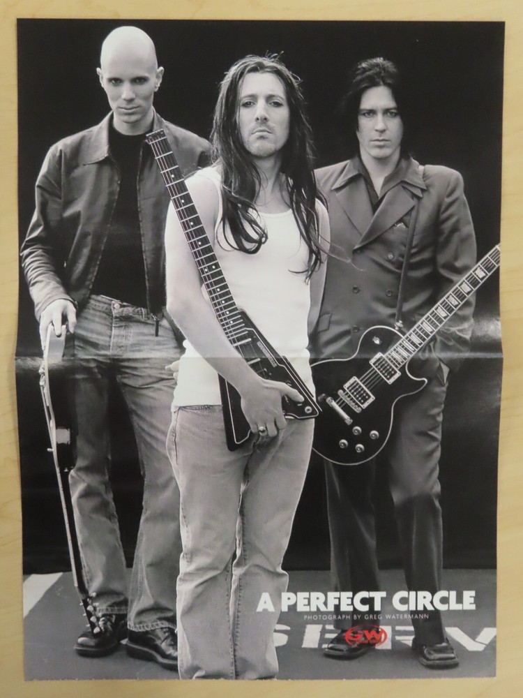 A PERFECT CIRCLE Guitar Poster by Greg Watermann 2001 GUITAR Buyer's Guide