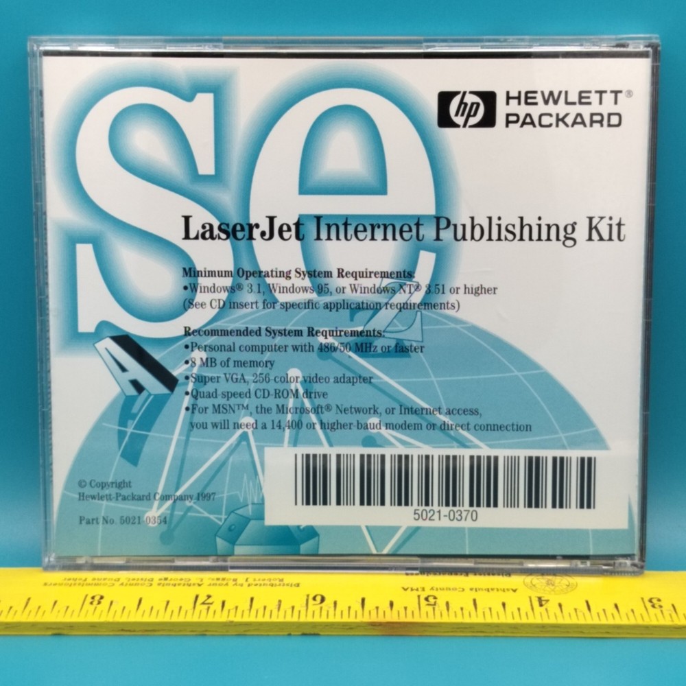 HP LaserJet Internet Publishing Kit CD Vintage Software 90s Computing Classic