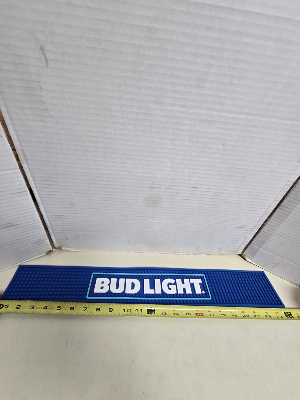 NEW Bud Light Beer Rubber Bar Spill Mat for Tap Kegerator Rail Spill Mat 24x3.25
