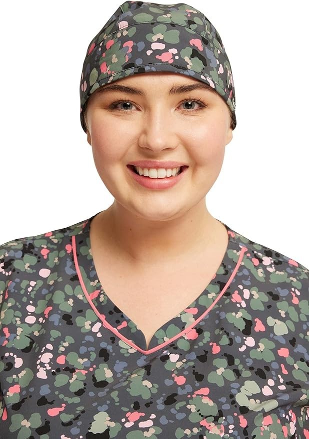 Cherokee Men & Women Print Scrubs Hat CK513, One Size, What The Speck?