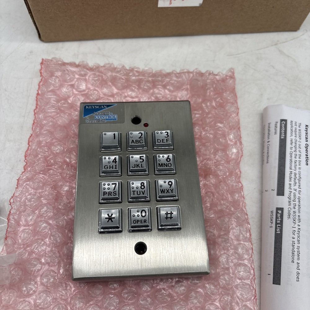 Keyscan Access Control Systems Number Push Button Keypad Panel WSSKP-1