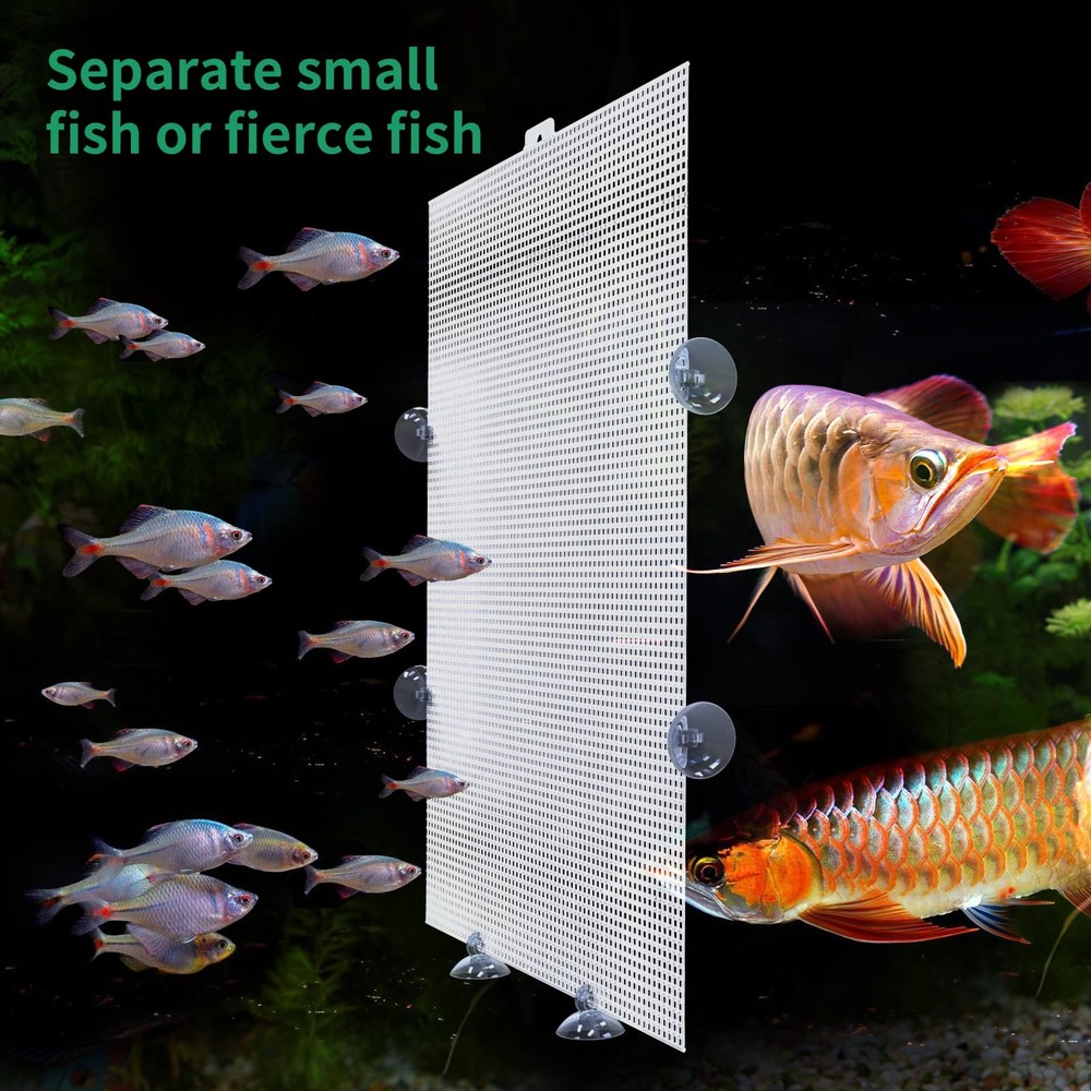 2 Pack Fish Tank Divider, Plastic Grid Cuttable Grid Plate Fish Separator wit...