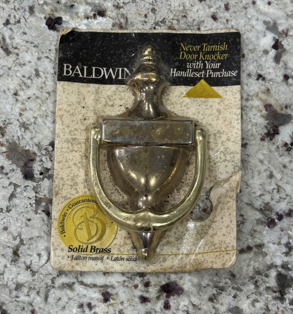 Baldwin Solid Brass Never Tarnish Door Knocker, New in Package