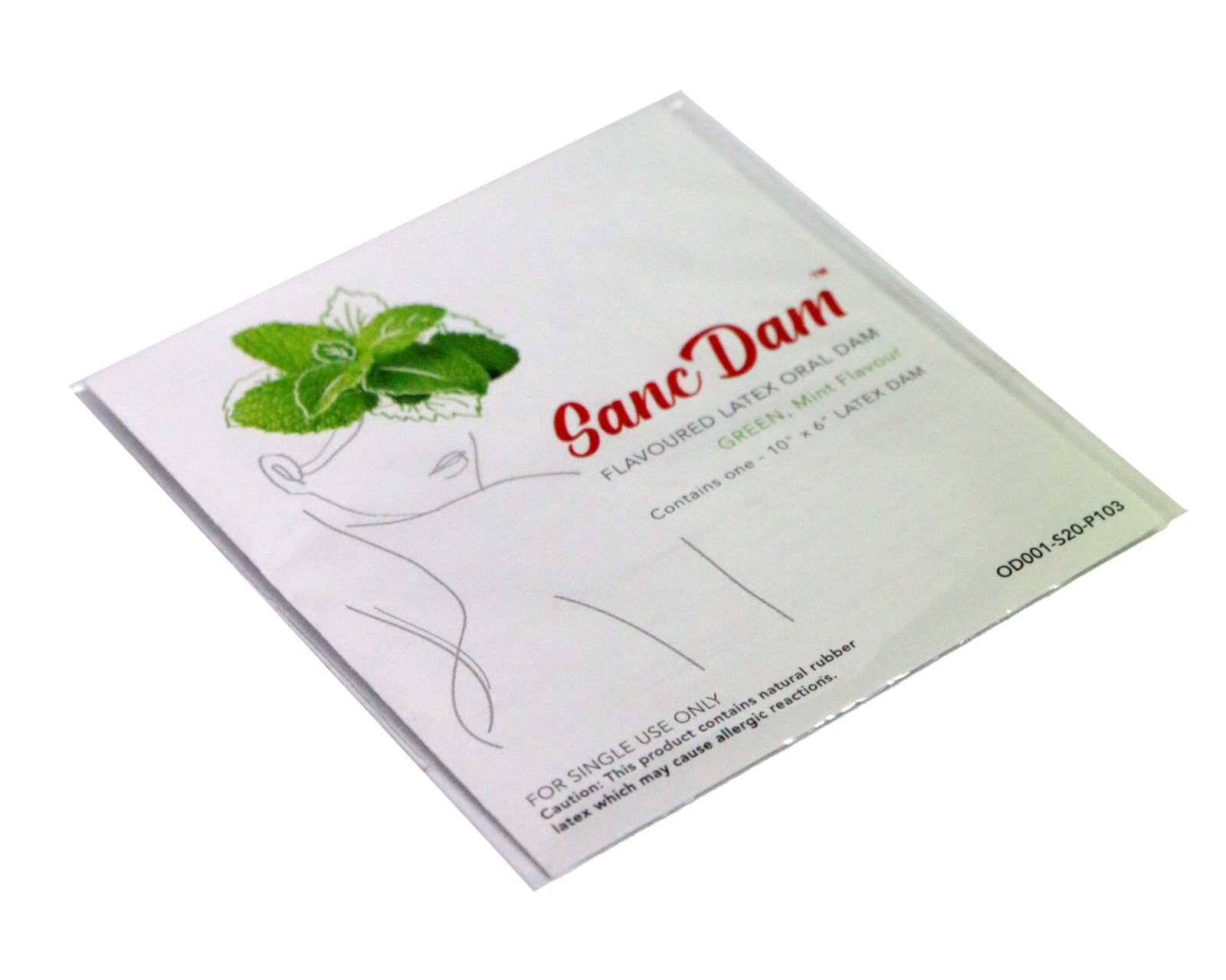 4 Flavored SancDam Ultra-Thin Oral Sex Dam W/Elastic Strap Belt (Dental Dams)