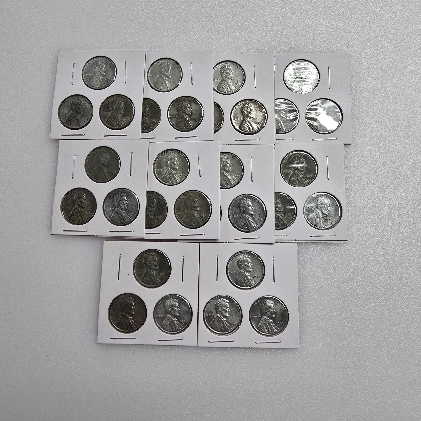 1943 P D S **STEEL Wheat Head Lincoln Cent 3 Coin Set,** Penny Lot 