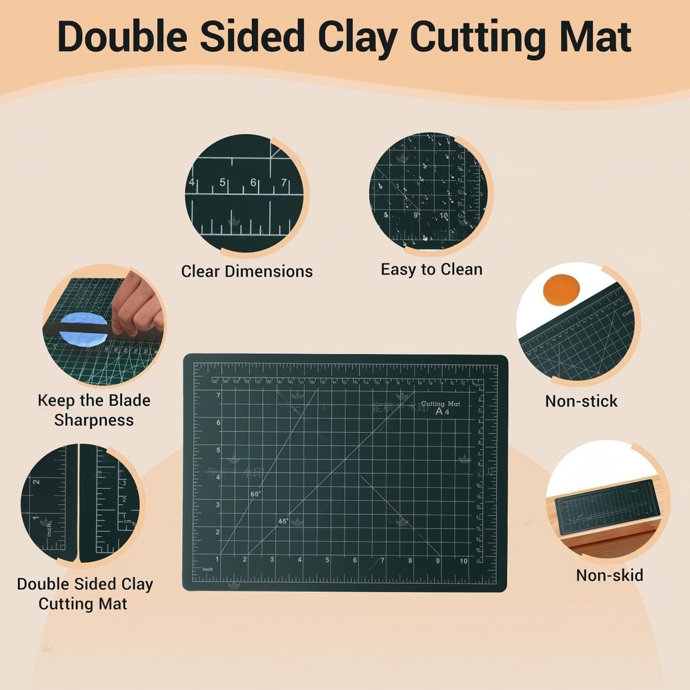 Basic Polymer Clay Tools, Clay Sculpting Tools Acrylic Roller Pin, Clear Rect...