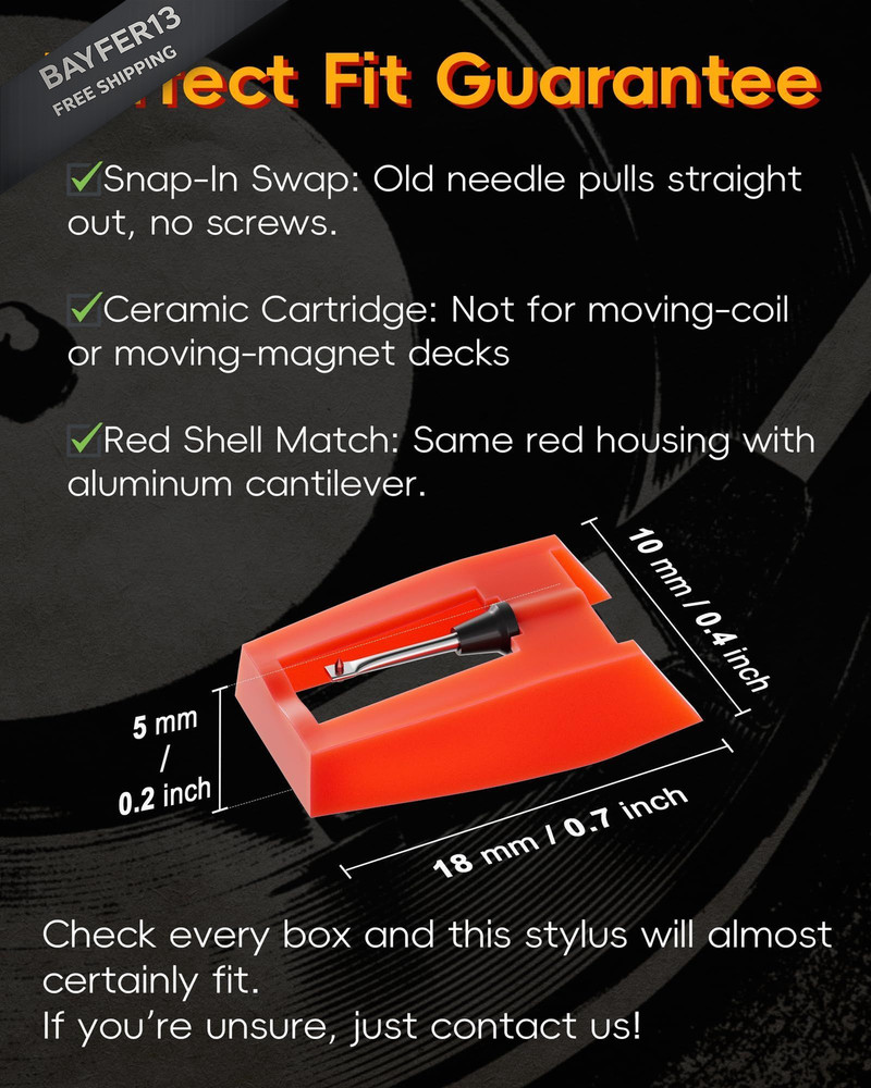 4 Pack Record Player Needles Replacement Compatible with Crosley, Victrola &...