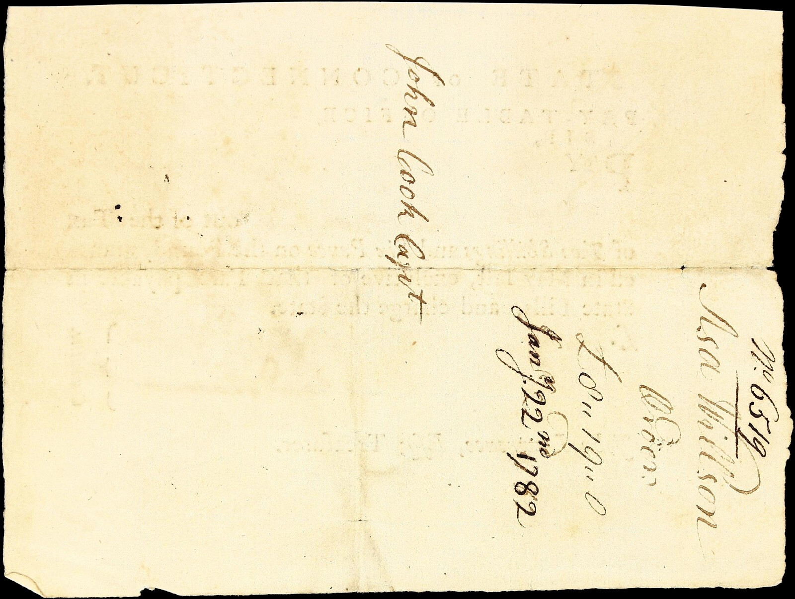 CT HUNTINGTON / SHELTON Connecticut June 1782 Treasury Pay Warrant John Lawrence