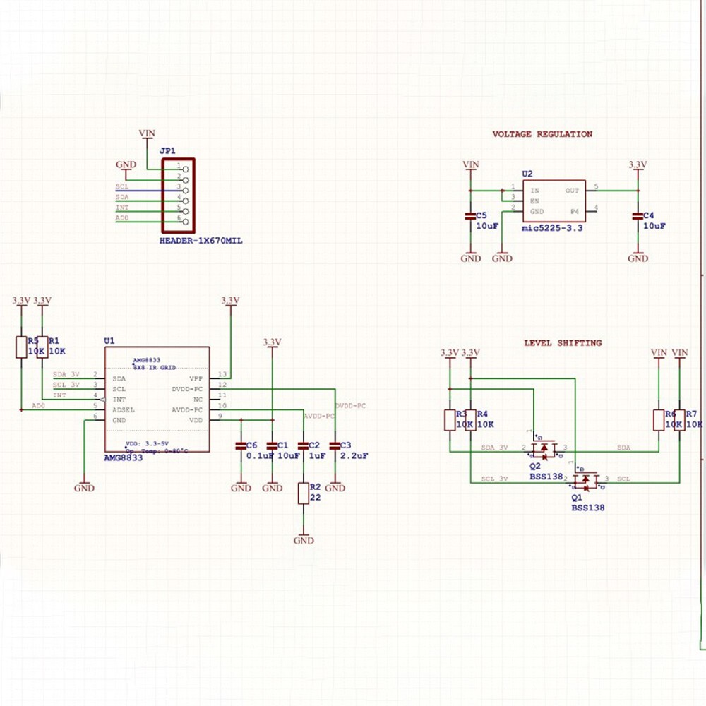 MLX90640BA IR Thermal Imager Array Temperature Matrix Sensor Module 8*8 AMG8833