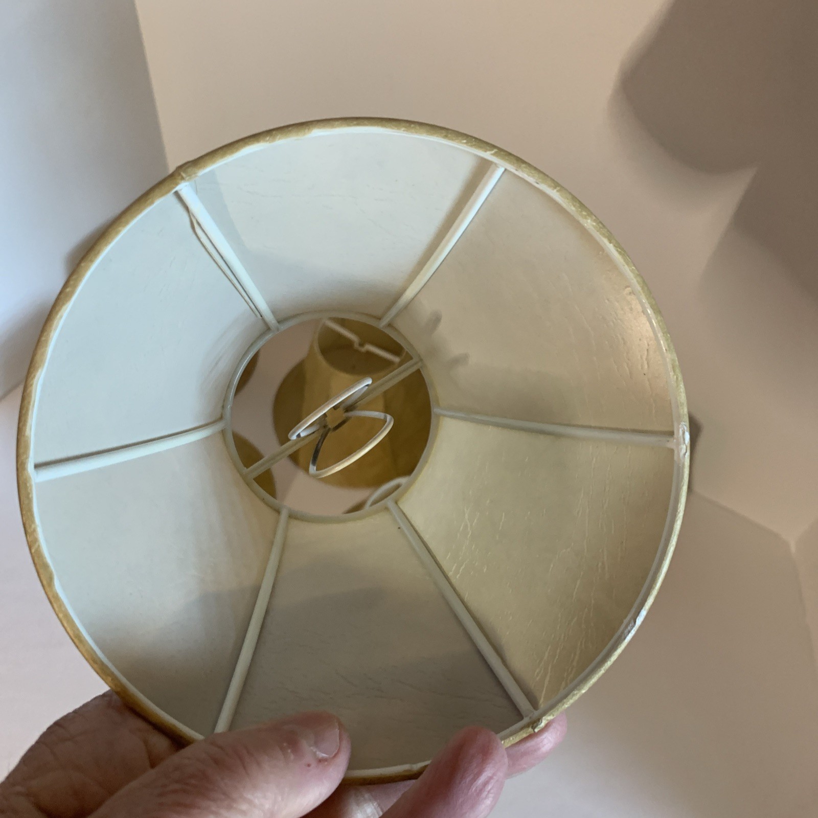 Lampshade 6 small bell shaped champagne beige color 4 1/2"H Bottom 6"