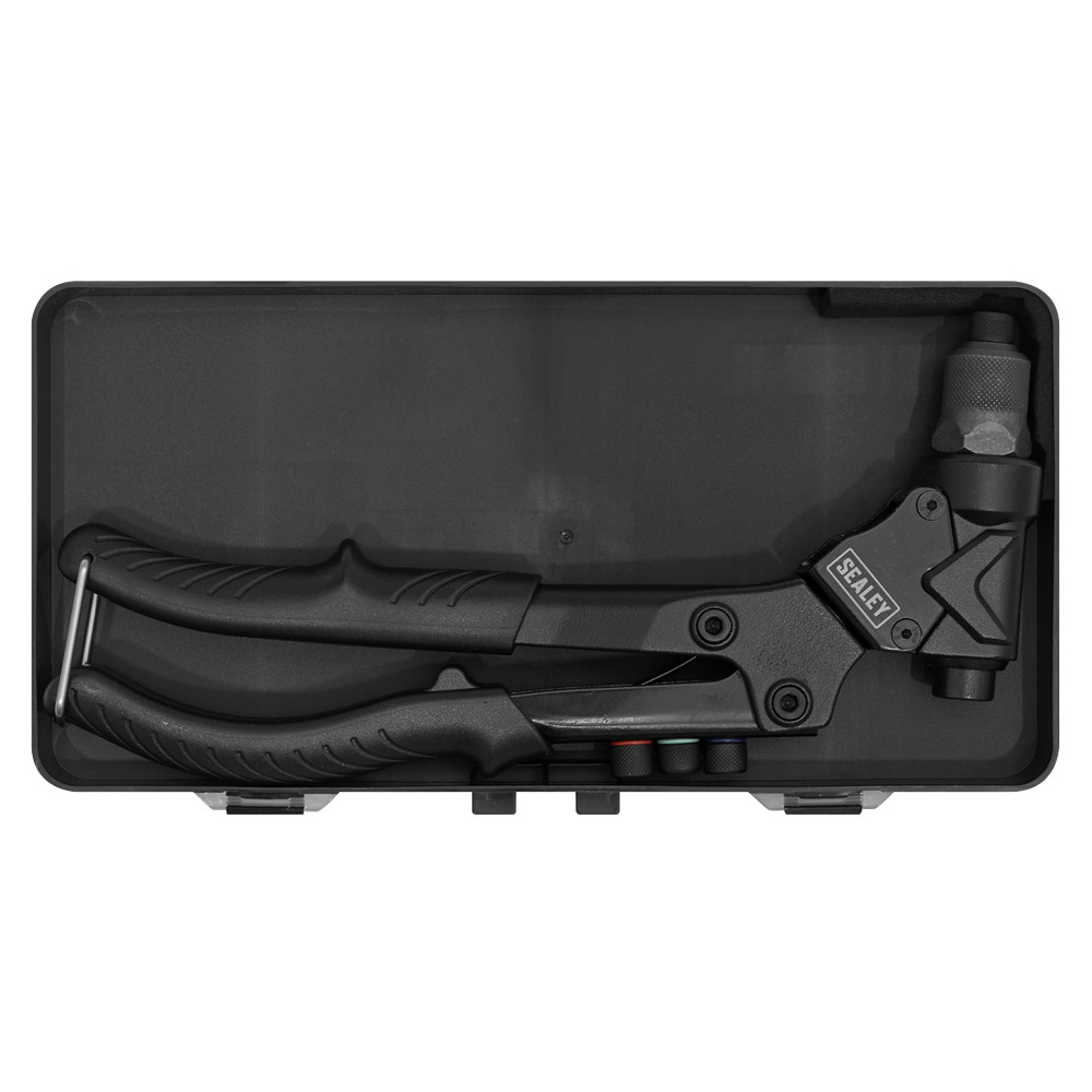 Sealey Blind Nut & Stud Riveting Kit With Rubber Grip Handle Black AK396