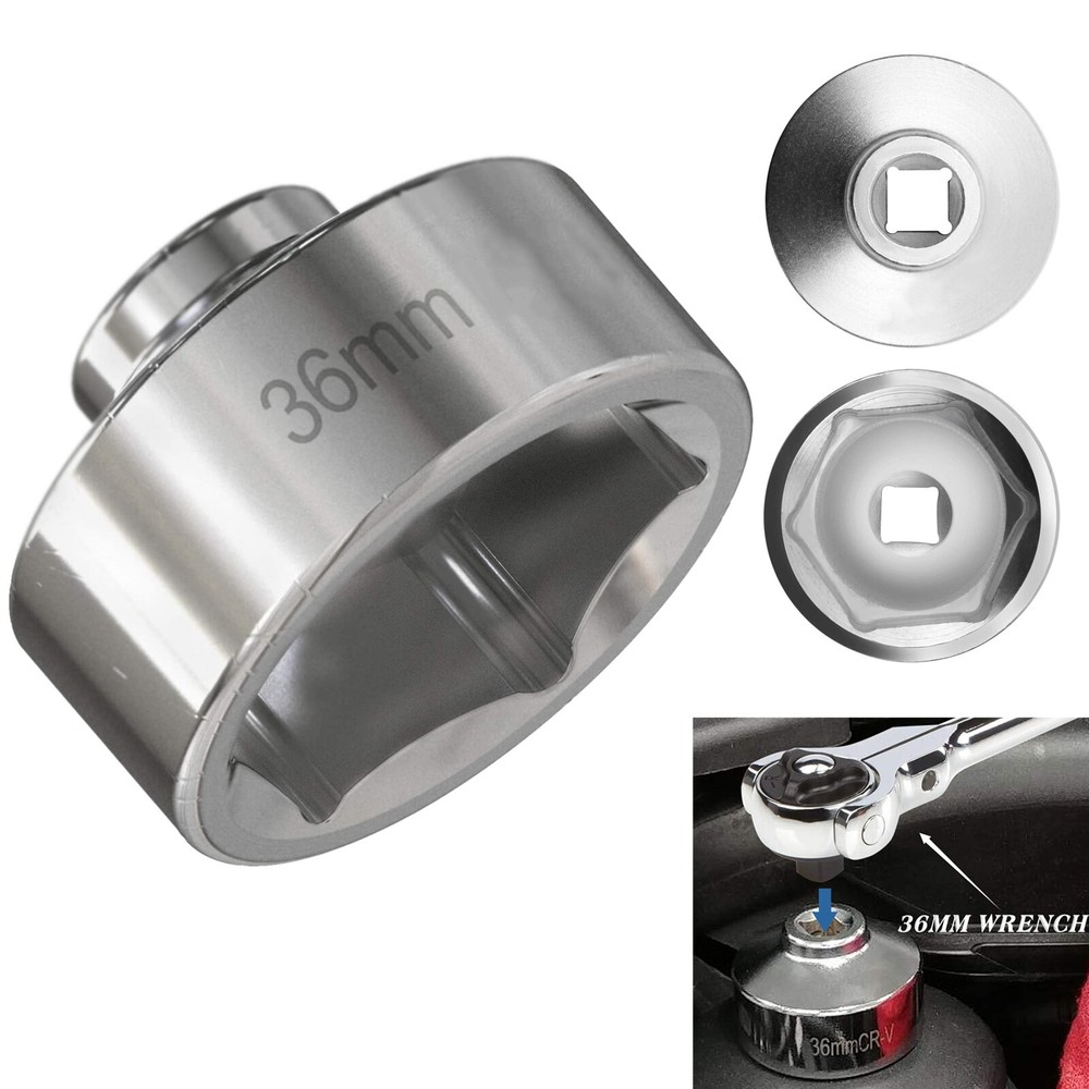 36mm Oil Filter Socket Tool 3/8"Drive Cap Remover Low Profile Socket Wrench C2C6