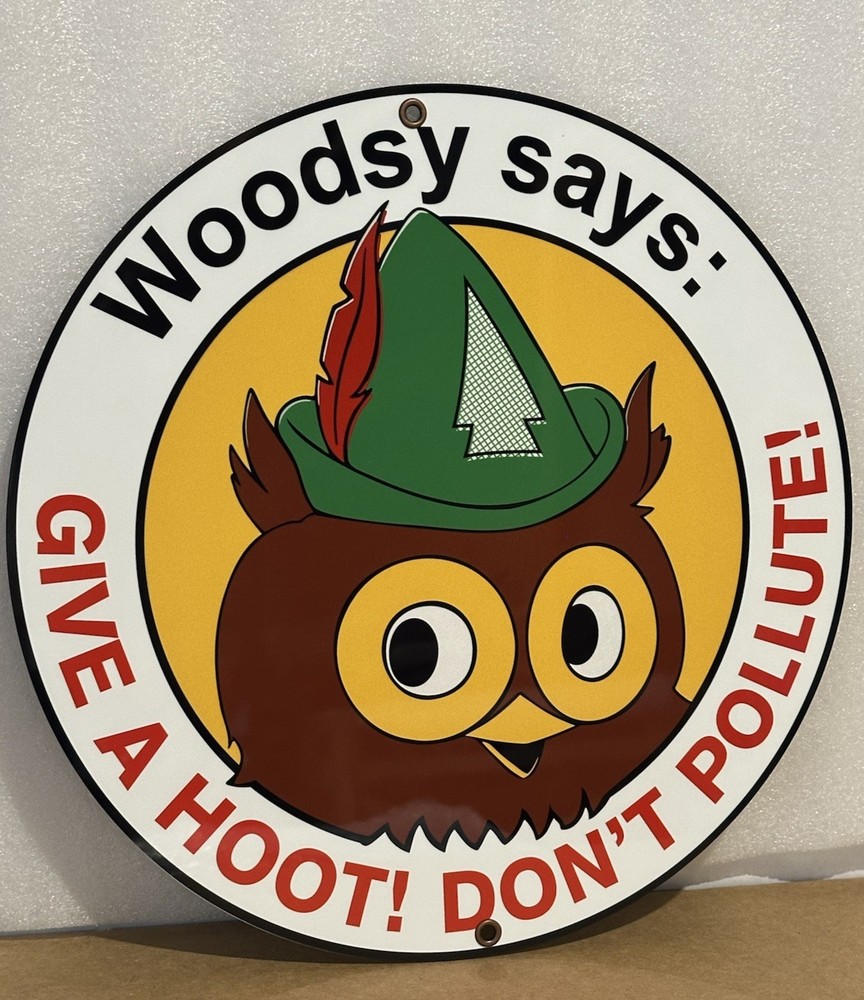 Woodsy Owl Forest Don’t Pollute Premium Quality  Garage Sign