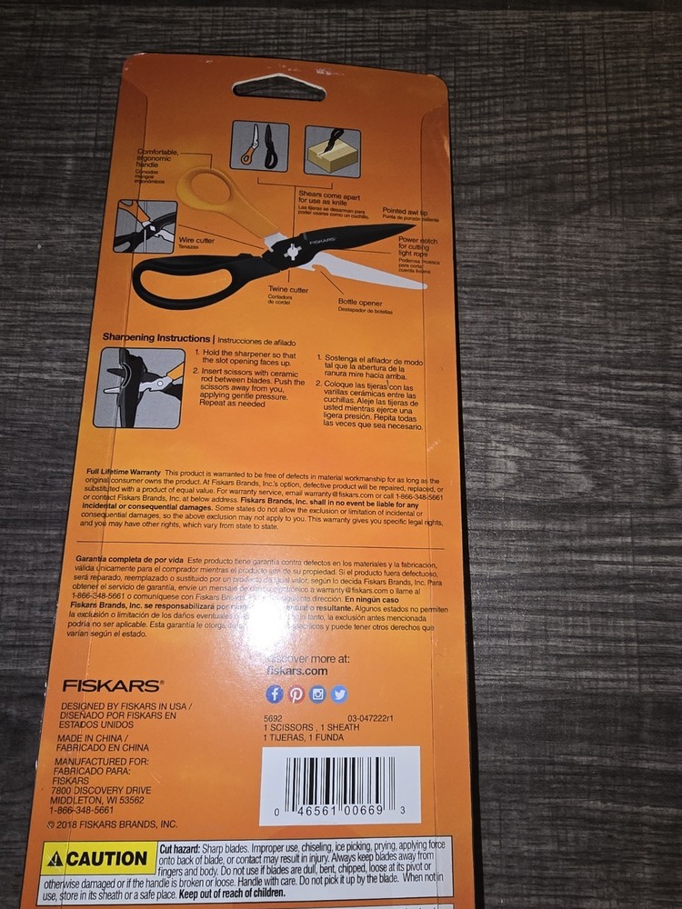 Fiskars 5692 Multipurpose Take Apart Shears With Sheath