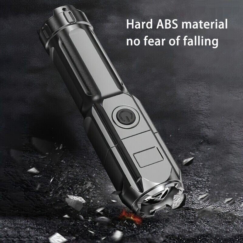 2000 Lumens Super Bright LED Tactical Flashlight USB Work Light Zoomable