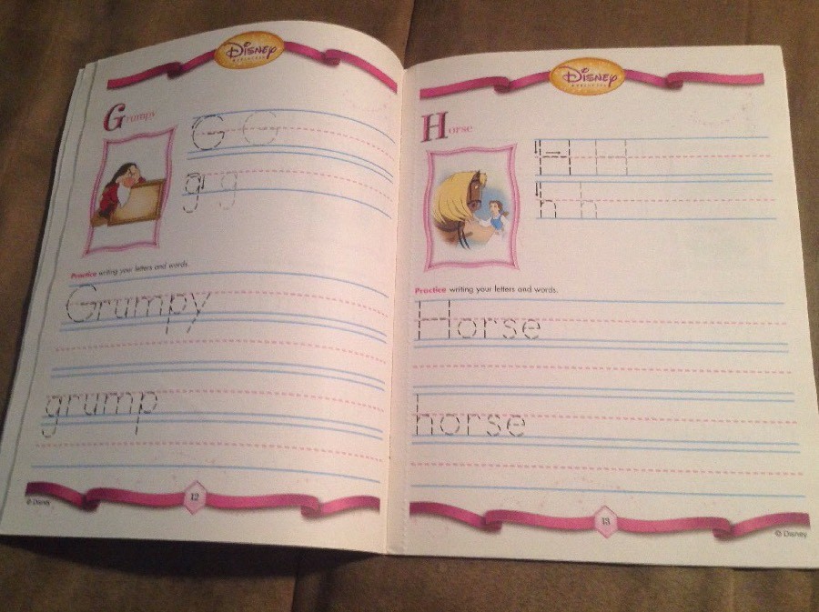 Two Disney Alphabet Handwriting Workbooks