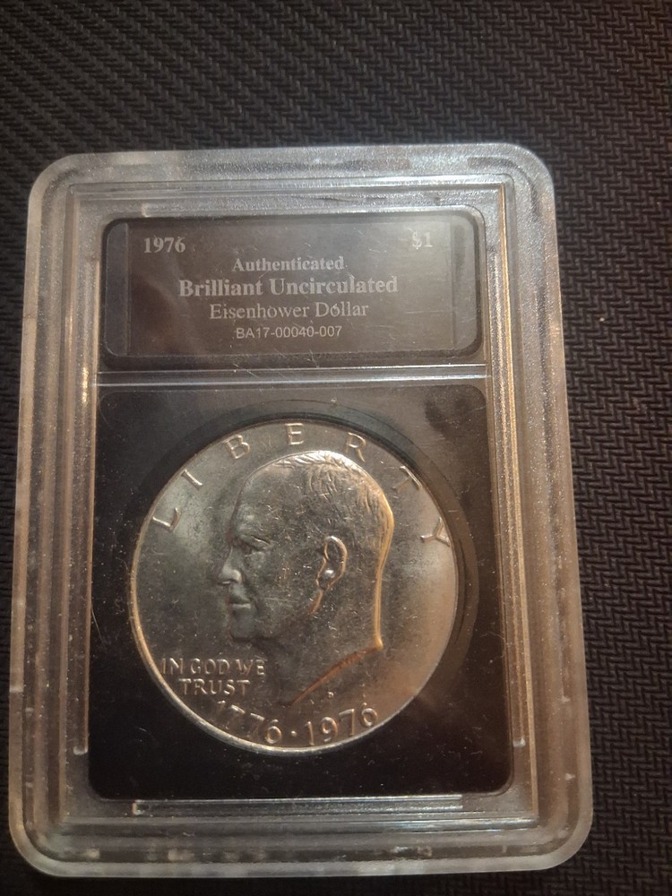 1976 Eisenhower Dollar $1 Brilliant Uncirculated Authenticated