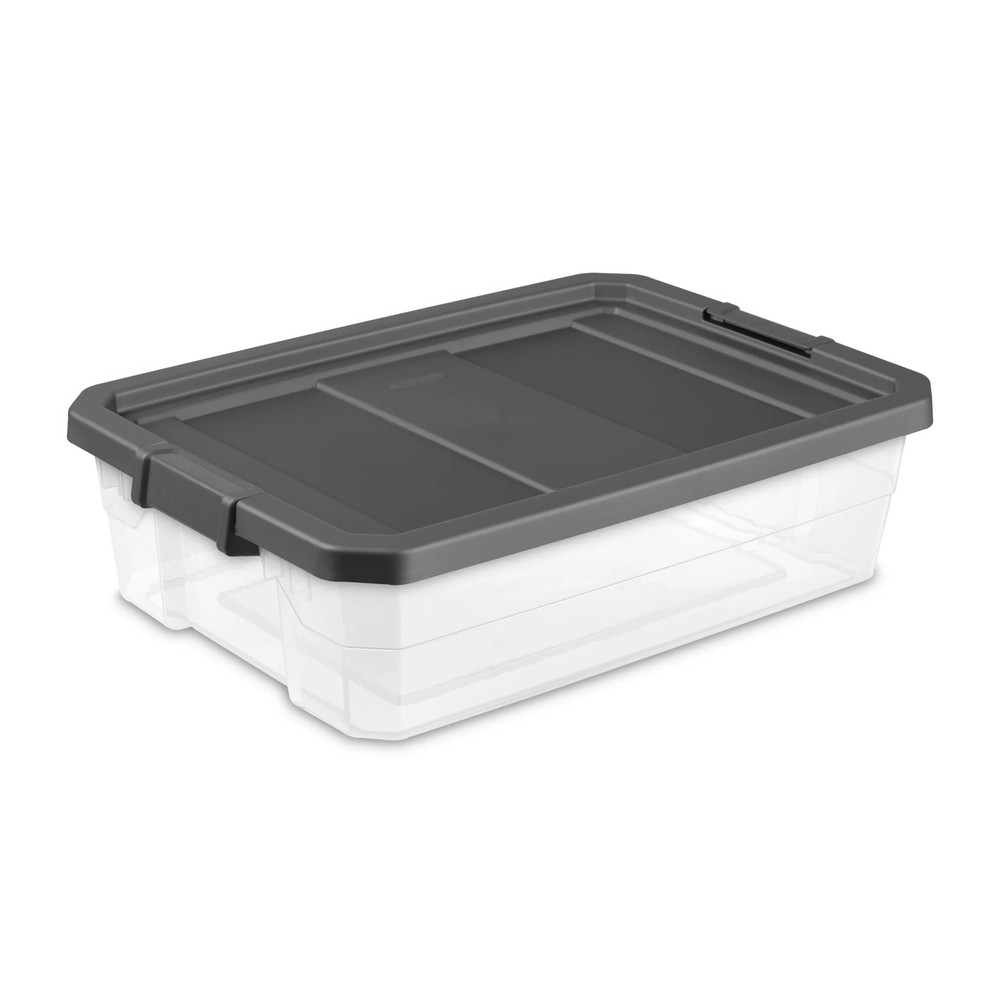 40 Quart Medium Stackable Storage Bin, Clear Plastic Underbed Storage Container