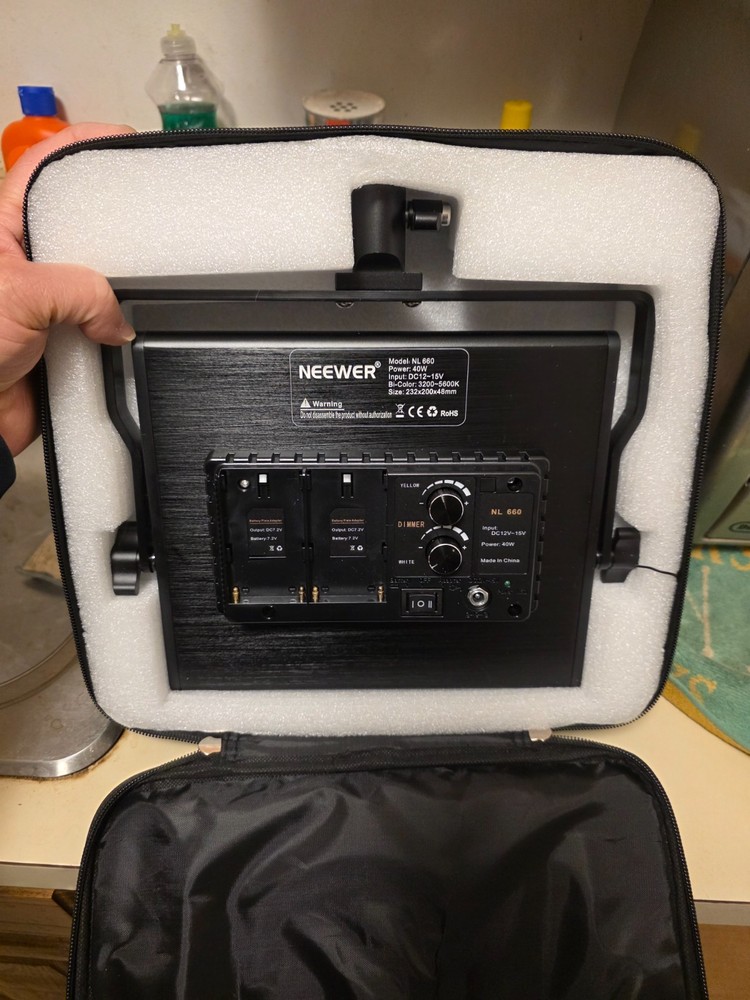 Neewer NL660 LED Video Light Kit with Case , Black -  Light & Case Only