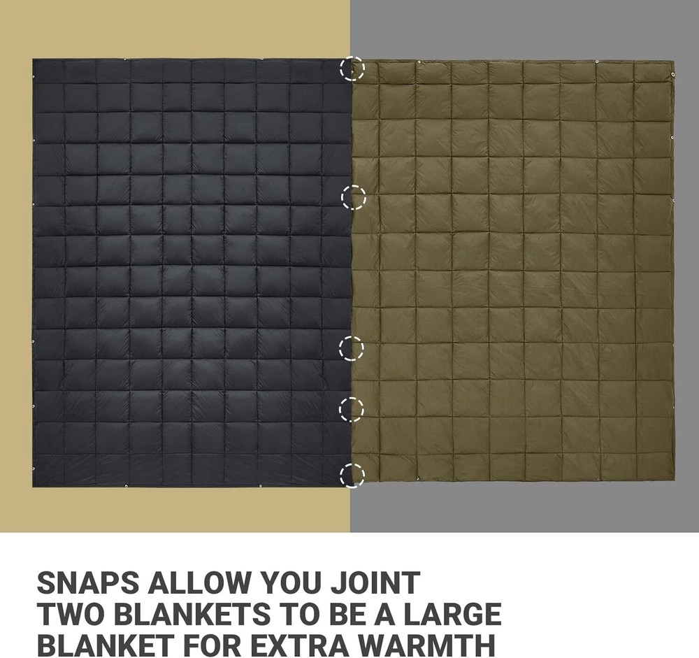Warm Down Alternative Blanket for Camping & Travel - Compact & Durable
