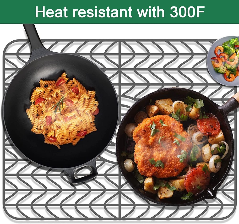 SZWQILIN Silicon Sink Protector Mat - Multifunction Kitchen Sink Mats Foldable S