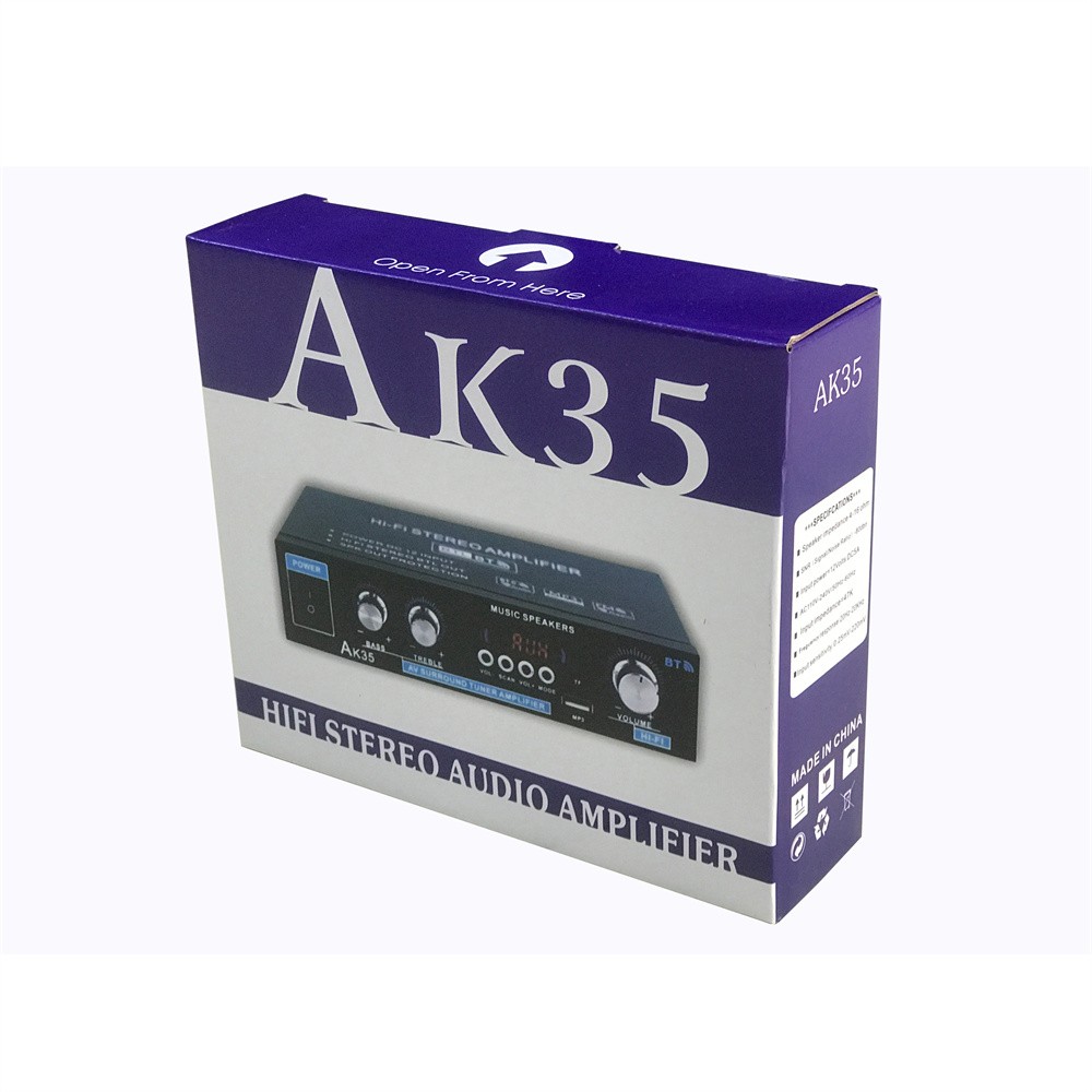 Stereo Amplifier Home Audio Bluetooth 2.0 Max 200W Power Stereo Receiver AK35