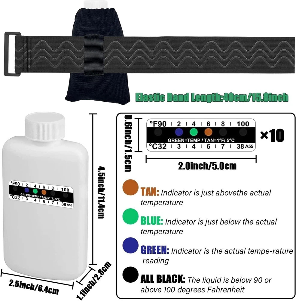 14-Piece Urine Kit with Empty Bottles, Temperature Strips, and Pouch