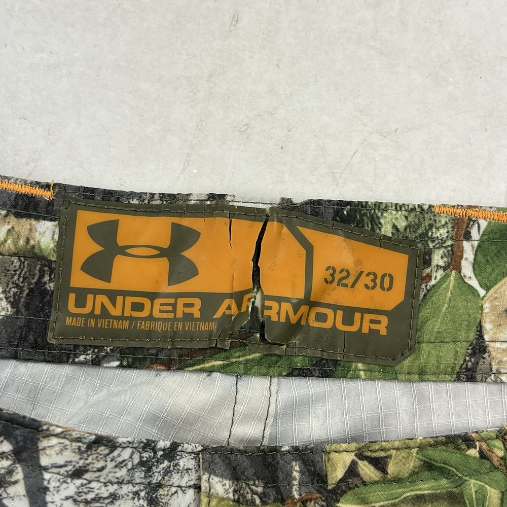 Under Armour Pants Mossy Oak Obsession Camo 32/30 Draw String Ankle Polyester