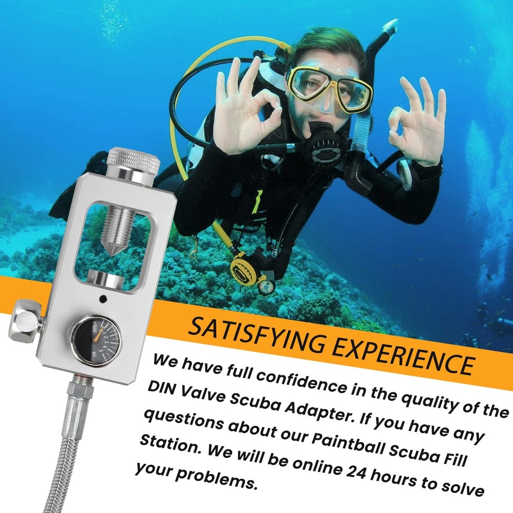 DIN Valve Adapter for Diving Paintball Fill Station with Underwater Function ...